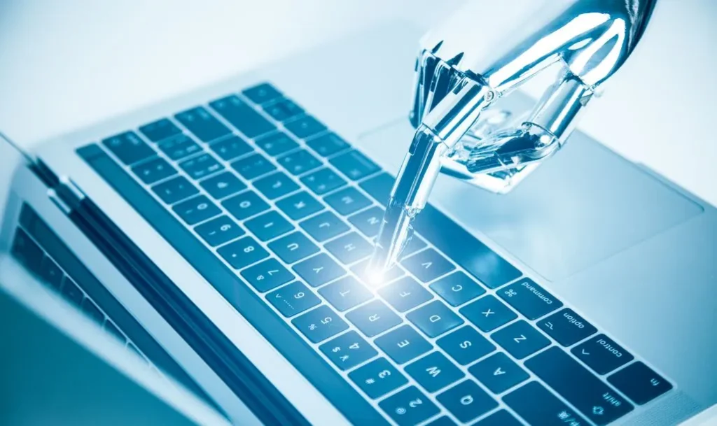Asistente virtual de inteligencia artificial atendiendo pacientes en una clínica médica de manera automatizada