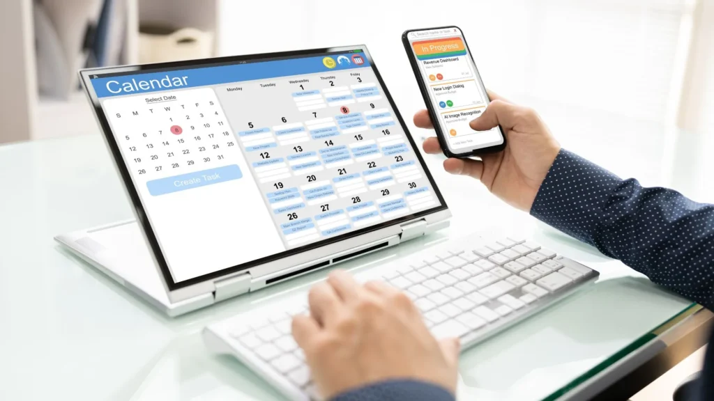 Vista del calendario inteligente con sistema visual tipo semáforo para gestión de citas en clínicas