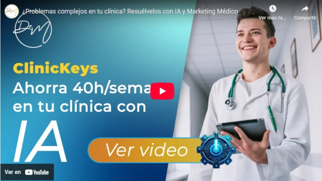 Clínica moderna con asistentes virtuales y pantallas digitales