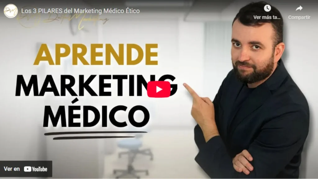 Representación visual de los tres pilares del marketing médico ético